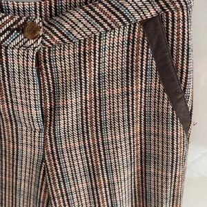 Multicolor Plaid Trousers with Brown Accents